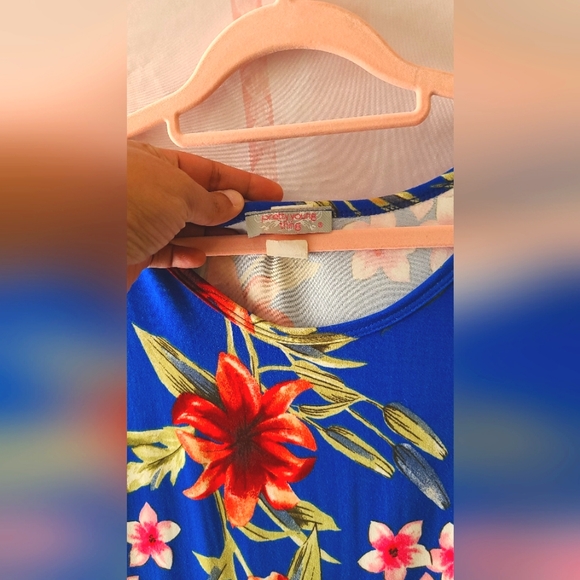 Preowned Blue floral size Xl Midi soft jersey Women dress - Picture 4 of 6